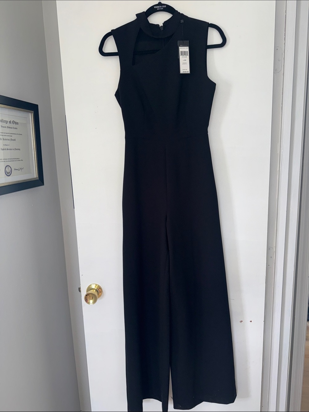 BCBG Maxazria Black Sleeveless Jumpsuit with High Neck